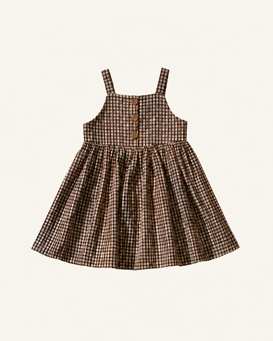 ブラウンチェックコレクション ワンピース（ブラウン）