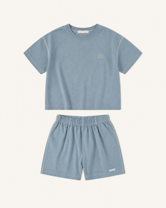 半袖Tシャツセットアップ（ライトブルー）