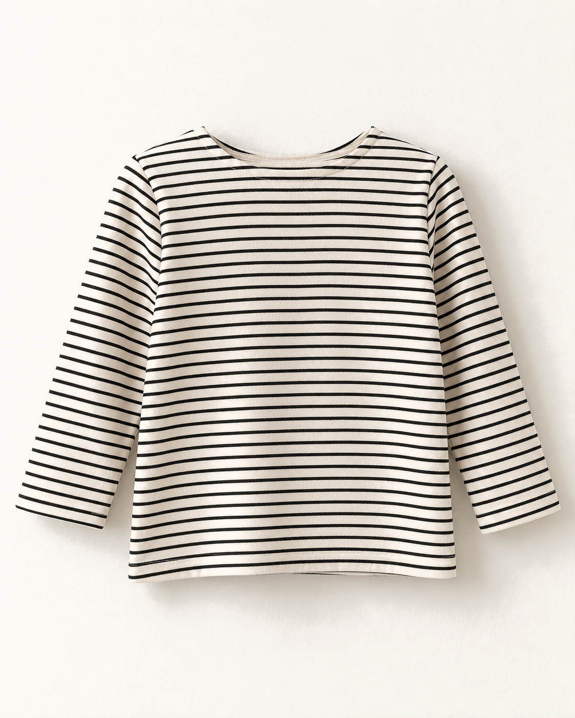 キッズ 細ボーダー長袖Tシャツ（ブラック）