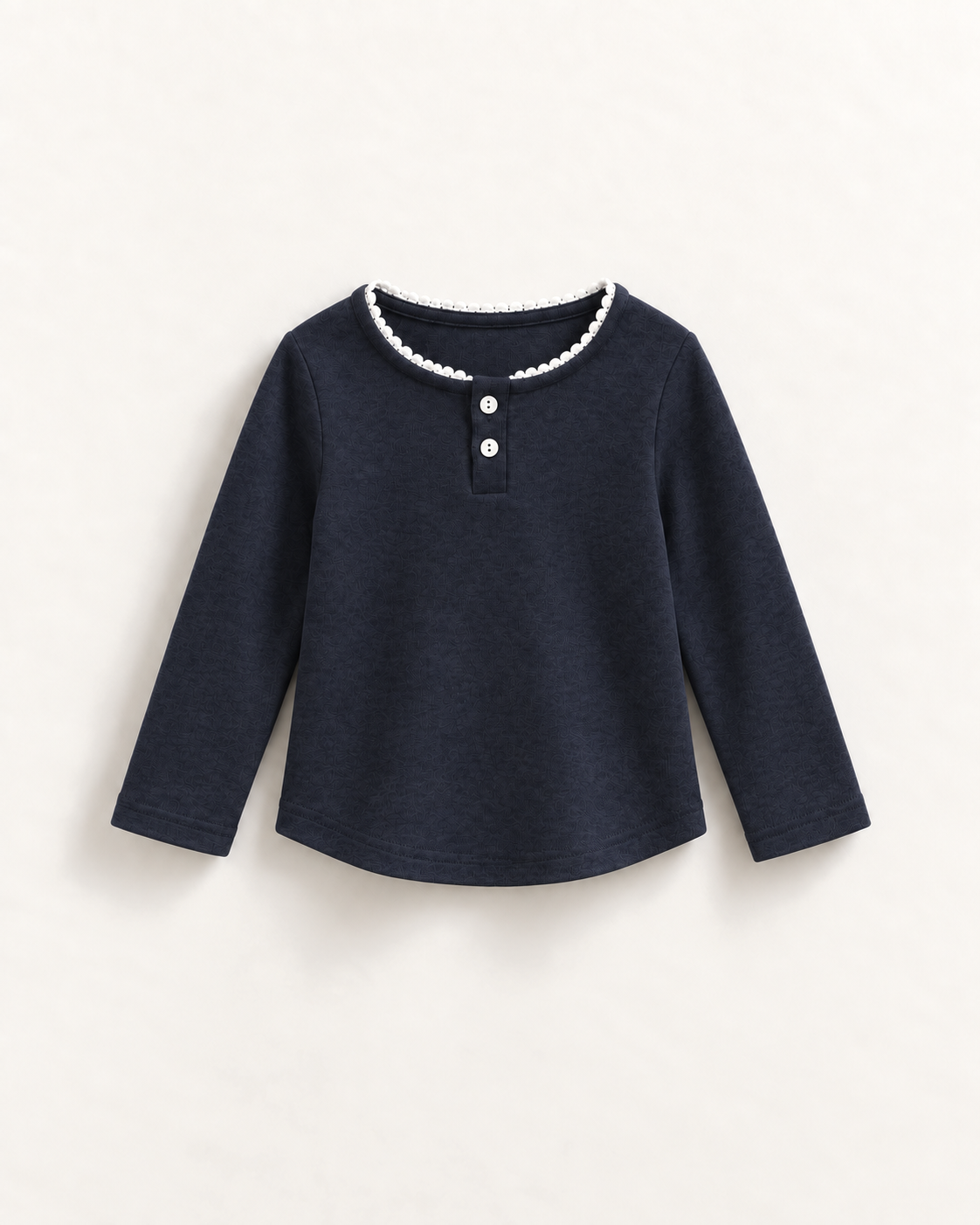 レース長袖Tシャツ（ネイビー）