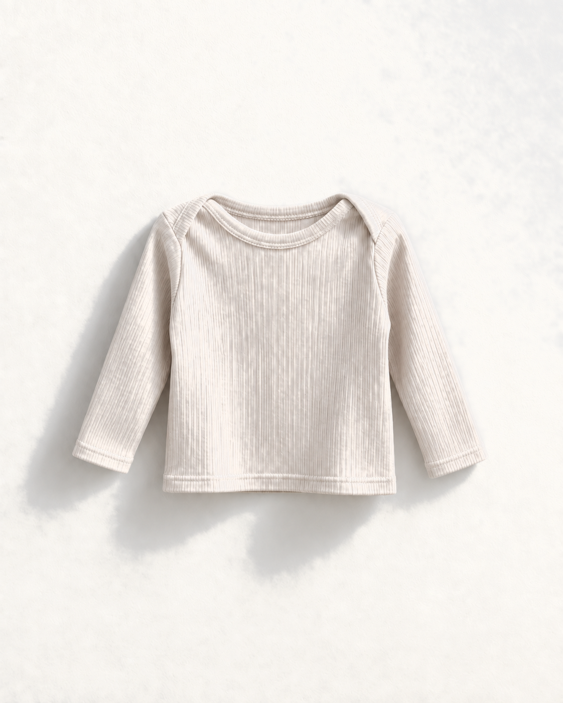 リブ長袖Tシャツ（クリーム）