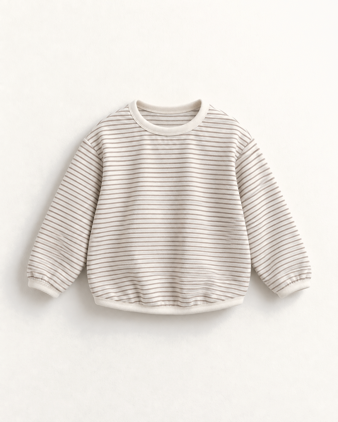 ゆったりボーダーTシャツ（ベージュ）