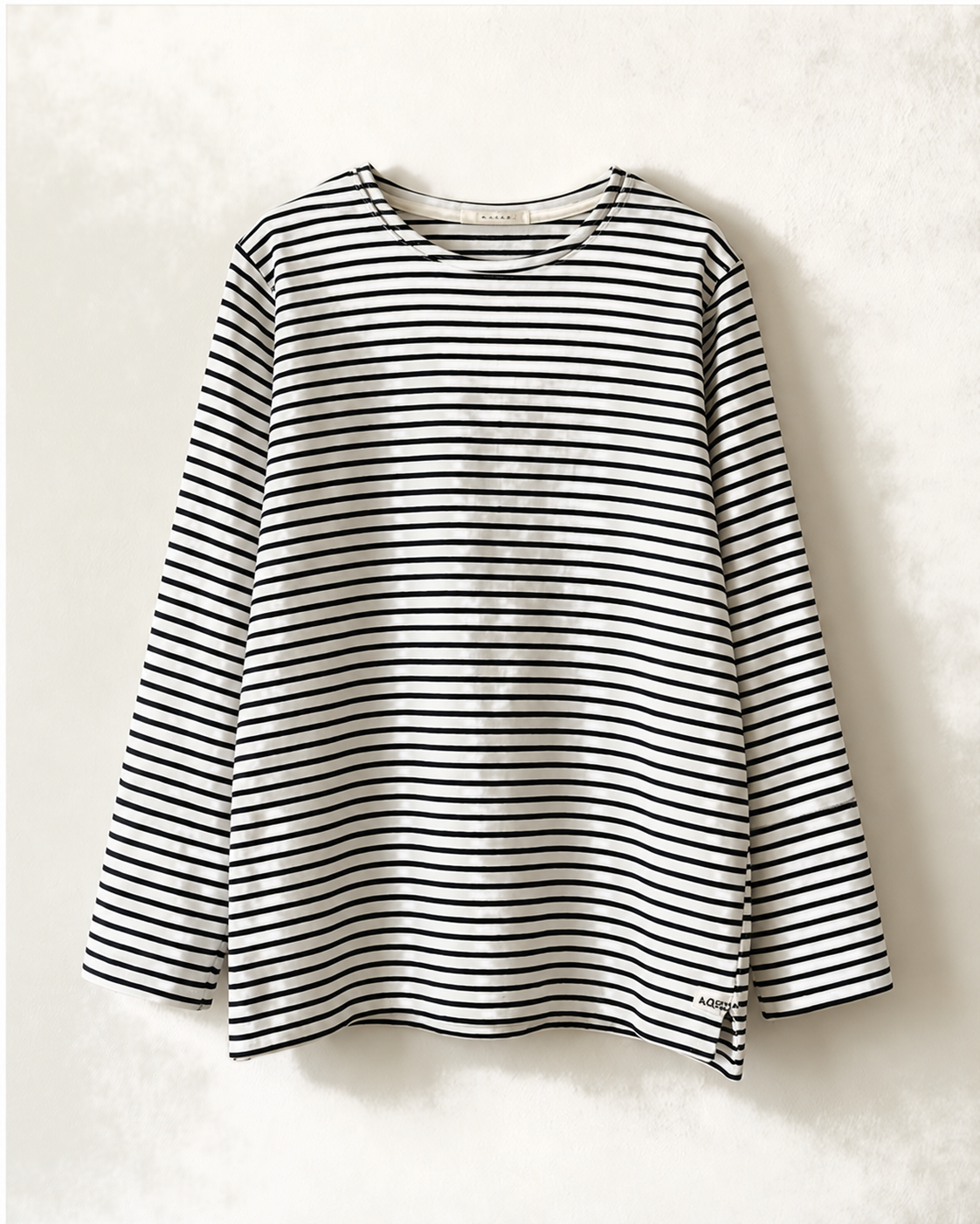 大人用 細ボーダー長袖Tシャツ（ブラック）