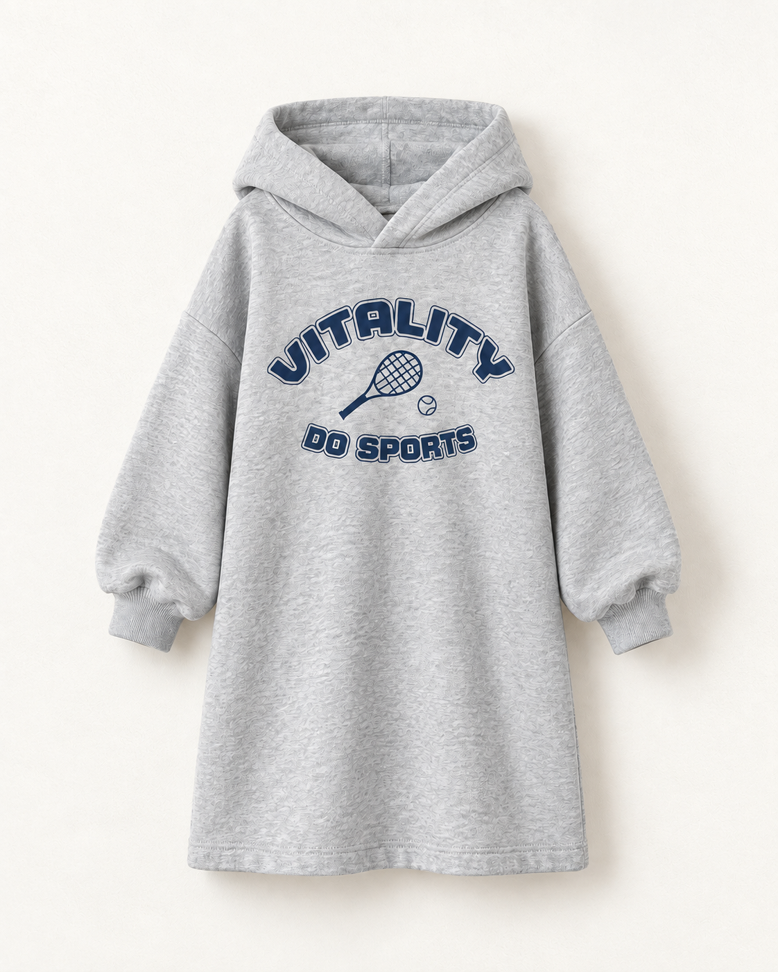 VITALITYロゴ フードワンピース（杢グレー）