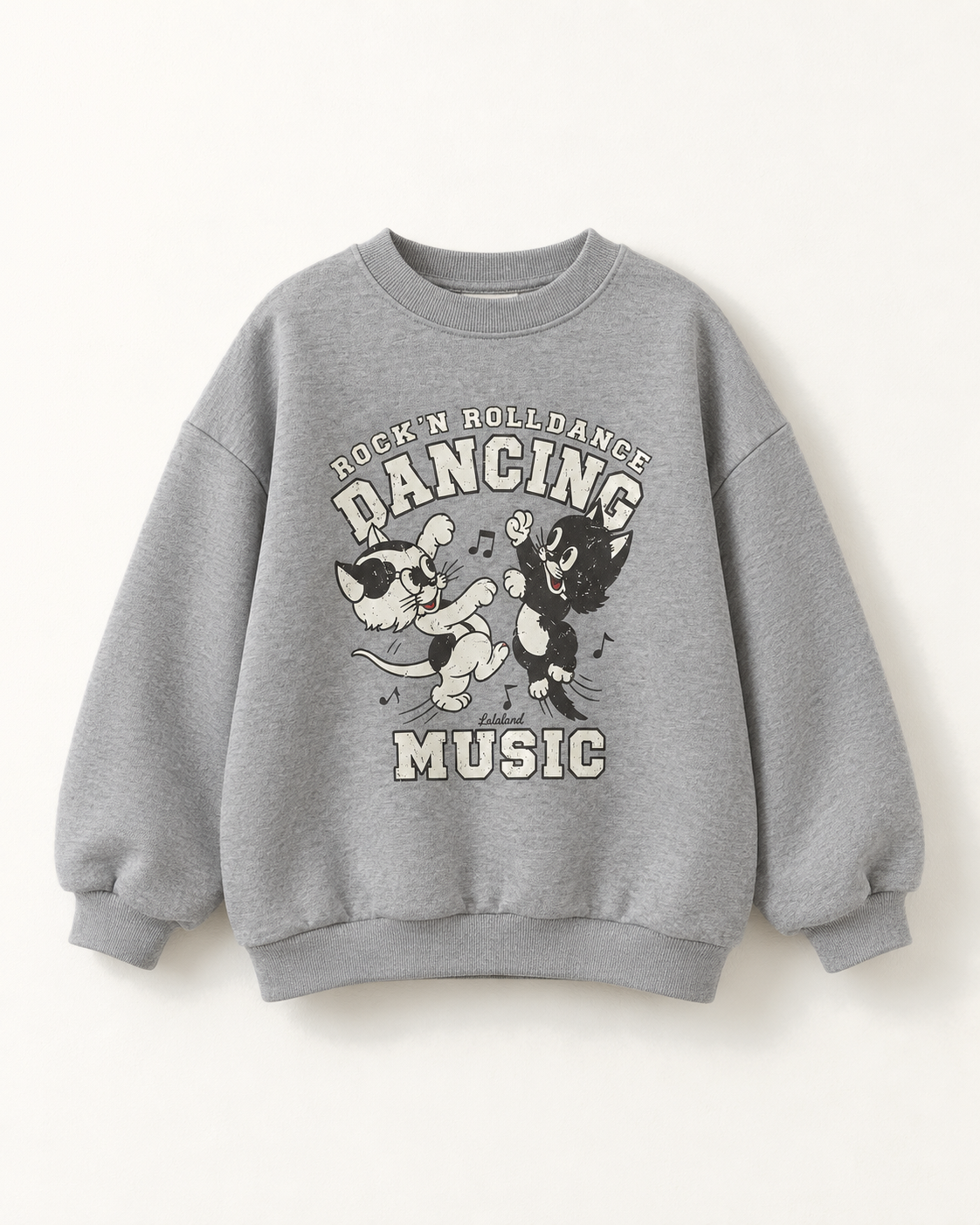 DANCING CATプリント スウェット（杢グレー）
