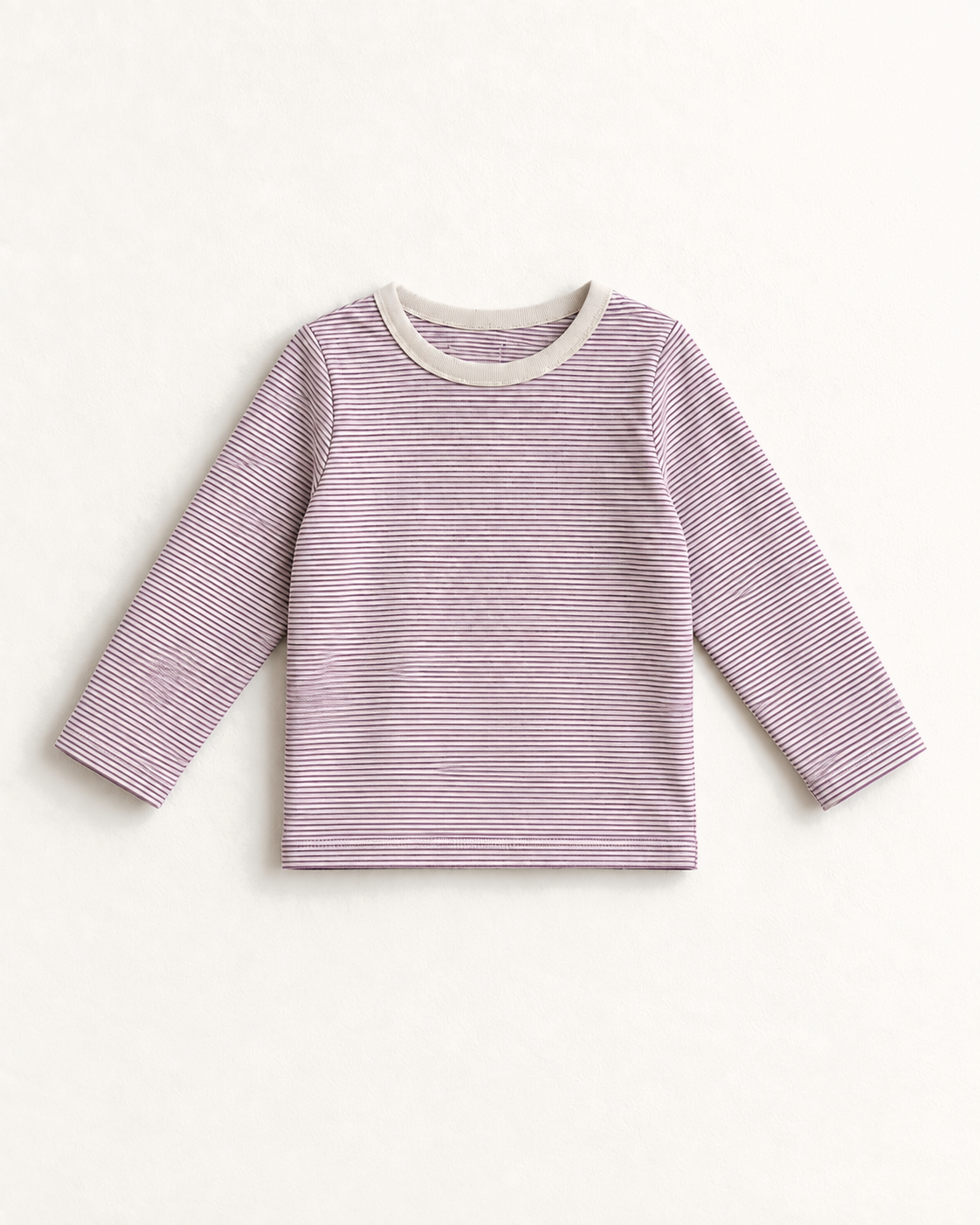 ボーダー長袖Tシャツ（ラベンダー）