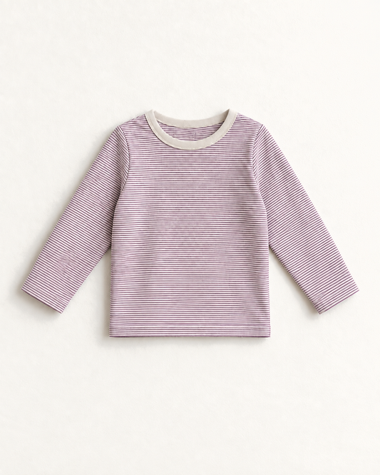 ボーダー長袖Tシャツ（ラベンダー）